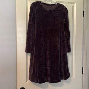 Loft Long Sleeve Brown Velvet Dress, Size S
